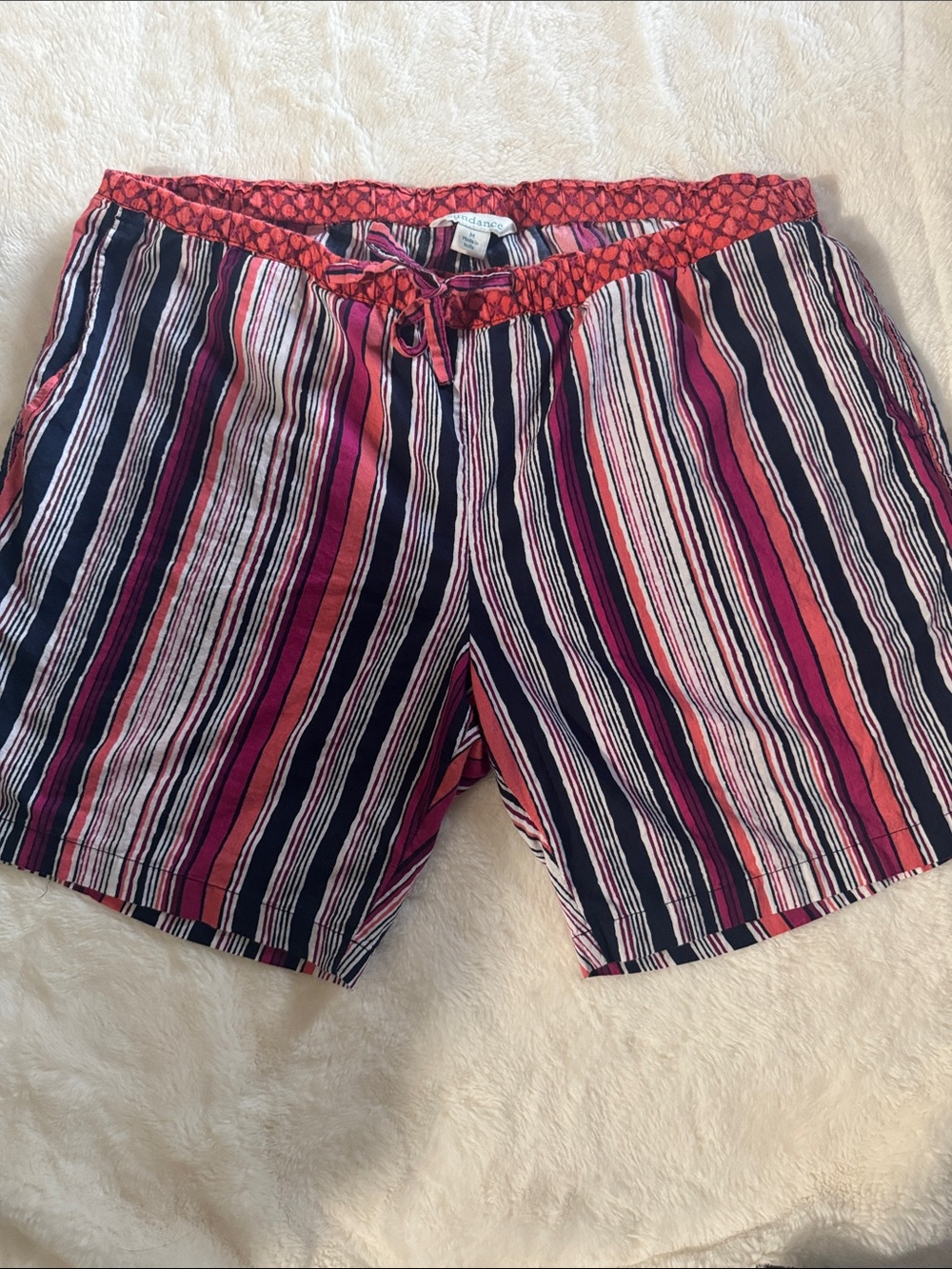 Sundance Red, Navy & White Striped Casual Shorts